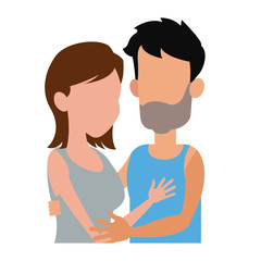 embracing couple relationship together image vector illustration