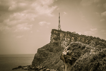 Tower on cliff at Yehliu Geopark, Taiwan