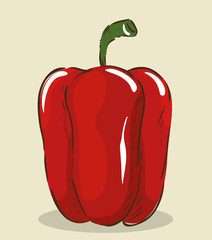 pepper fresh and healthy vegetable vector illustration design
