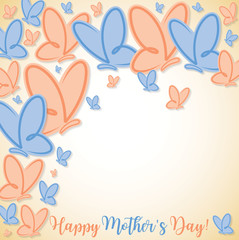 Naklejka premium Happy Mother's Day butterfly card in vector format.