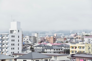 View of Onsen Town of Beppu