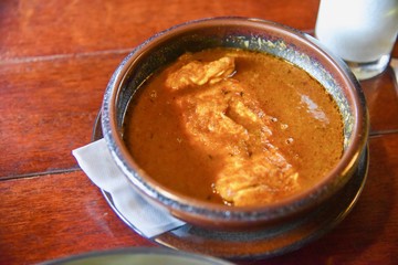 Japanese-Style Omelette Curry in a Hot Bowl, Indian Fusion Food