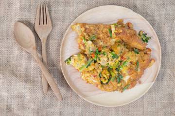 Thai style omelet with vegetable