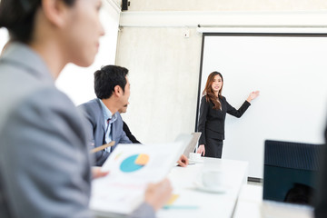 Business woman present her project