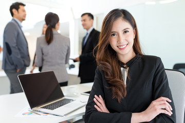 Businesswoman inside meeting room