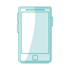 blue silhouette shading tablet tech device icon vector illustration