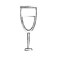 black blurred silhouette cartoon glass cup with wine vector illustration
