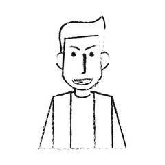 blurred silhouette half body caricature doctor male vector illustration