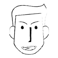 blurred silhouette front face man with hairstyle and smile vector illustration