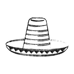 blurred silhouette mexican hat accesory costume vector illustration