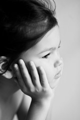 Sad little girl portrait 