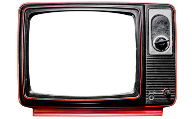 Vintage TV Screen Clipping path no Background
