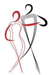 vector on black couple dancing classic dance