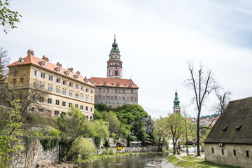 Fototapeta na wymiar Старинный замок в городе Чески-Крумлов, Южная Чехия