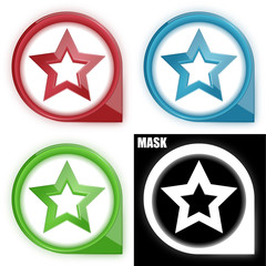 ikona w okręgu ze strzałką i blaskiem zestaw