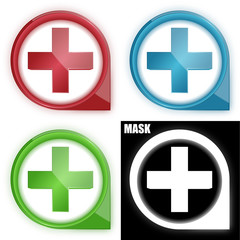 Obraz premium ikona w okręgu ze strzałką i blaskiem zestaw