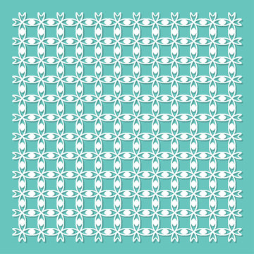 Decorative panel for laser cutting. Universal mosaic geometric pattern. The ratio is 1: 1. Vector illustration.