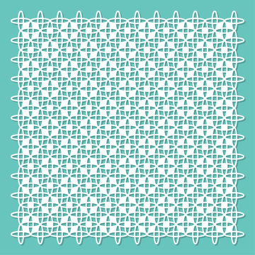 Decorative panel for laser cutting. Universal mosaic geometric pattern. The ratio is 1: 1. Vector illustration.