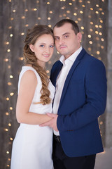Couple celebrating new year's eve with champagne