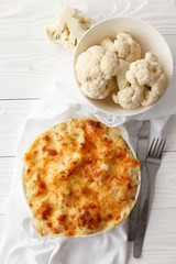 Cauliflower baked with cheese sauce