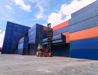Containers in the port of Hong Kong