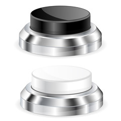 Black and white push buttons with metal base