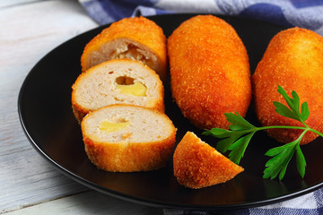 Chicken Cutlets stuffed with butter and cheese