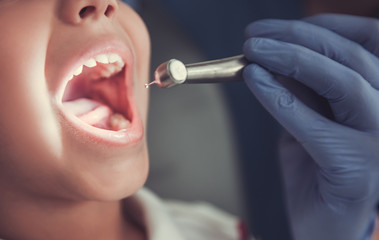 Little boy at the dentist