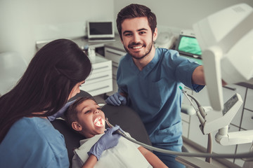 Little boy at the dentist