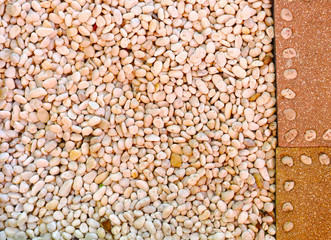 background of white pebble in garden path way