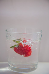 Strawberry in the glass