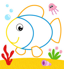 pesce da colorar