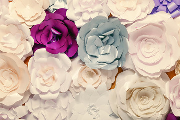 Background of paper flowers