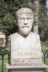Pitagora, Bust, Statue, Pincio Villa Borghese, Rome, Lazio, Italy, Europe
