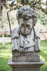 Leopardi, Bust; Statue; Pincio Villa Borghese; Rome; Lazio; Italy; Europe