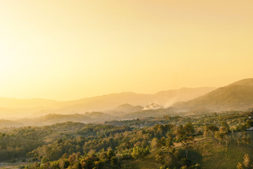 panoramic mountain at sunset in Thailand - Nature backgrounds