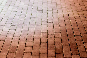 Fototapeta premium Road from a stone blocks as a background