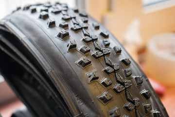 Photo of studded bicycle tire