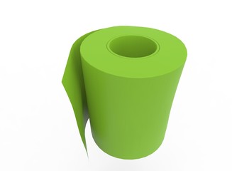 3d illustration of WC toilet paper. white background isolated. icon for game web.