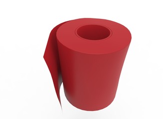 3d illustration of WC toilet paper. white background isolated. icon for game web.