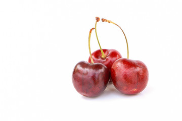 Group of cherry isolate on white background.
