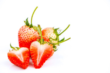 Red strawberry isolate on white background
