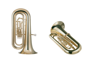 Euphoniums isolated on white background with clipping mask.

