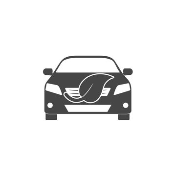 Eco car concept icon, leaf stock vector - Illustration
