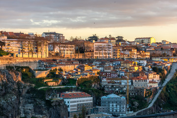 Fototapeta premium Aerial view of Porto from Vila Nova de Gaia, Portugal