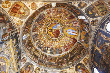 Fototapeta na wymiar The dome of the baptistery in Padua, Italy