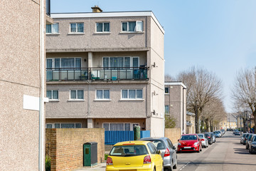 Obraz na płótnie Canvas Council housing flats in East London