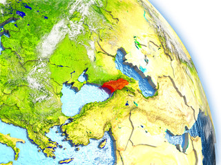 Georgia on model of Earth