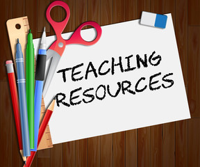 Teaching Resources Paper Shows Classroom Materials 3d Illustration