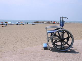 Special wheelchair with big steel wheels